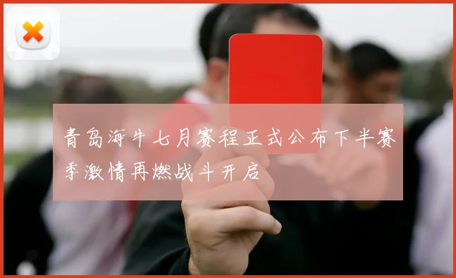 青岛海牛七月赛程正式公布下半赛季激情再燃战斗开启